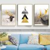 Bộ tranh canvas Bắc Âu tuần lộc hình học